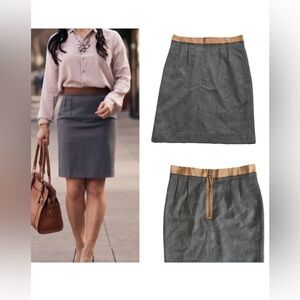 Women's Ann‎ Taylor Loft Grey Career Knee Length Dress Juniors Skirt Medium 6